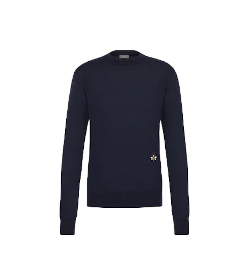KAWS x Dior Bee Wool Sweater Navy