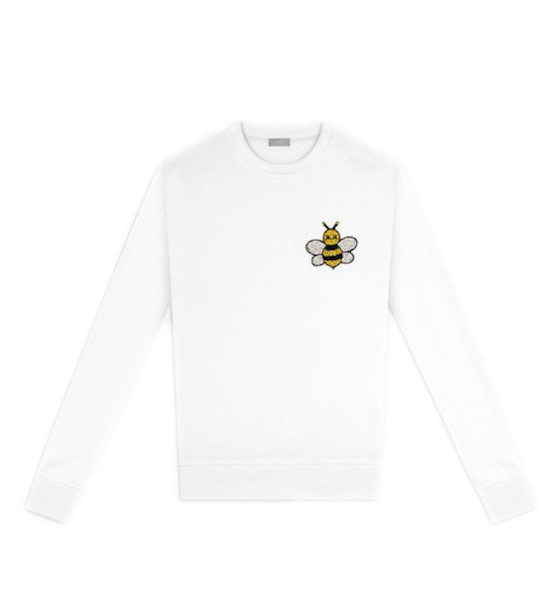 KAWS x Dior Jeweled Bee Crewneck Sweatshirt White