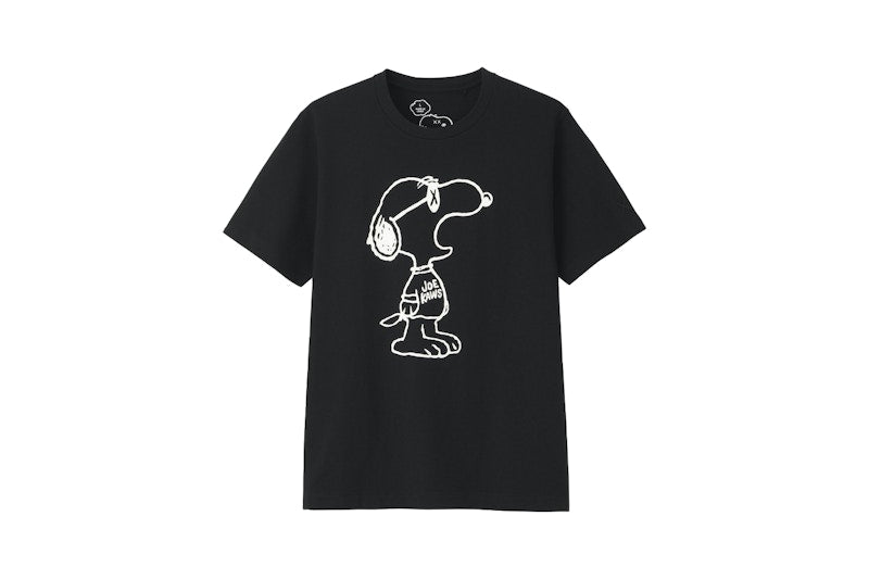KAWS x Uniqlo x Peanuts Joe Kaws Yawn Outline Tee Black
