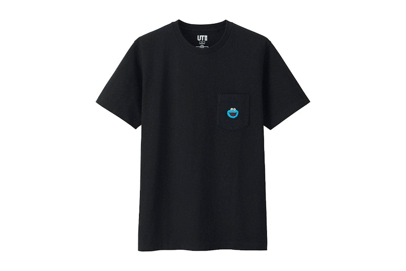 KAWS x Uniqlo x Sesame Street Cookie Monster Pocket Tee Black