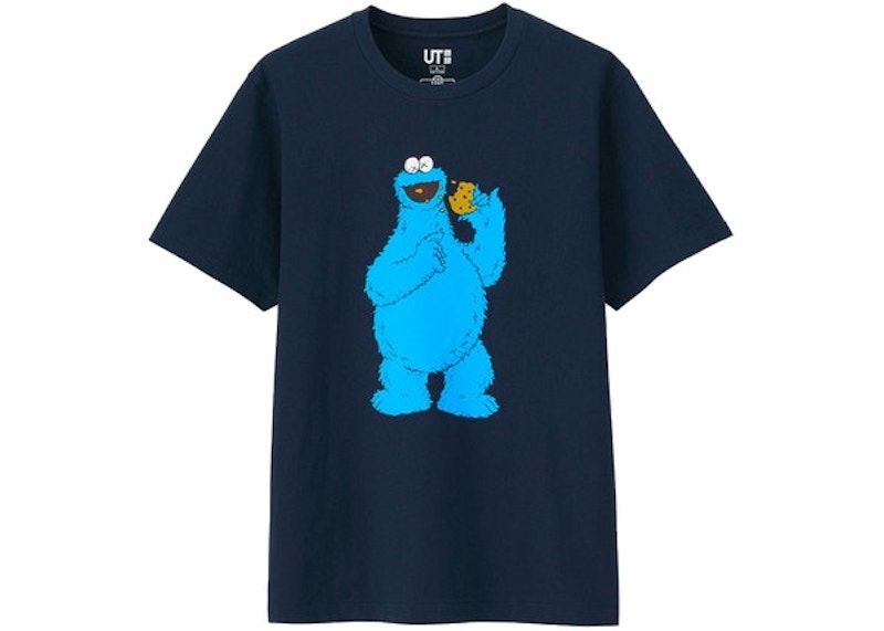 KAWS x Uniqlo x Sesame Street Cookie Monster Tee (Asia Sizing) Navy