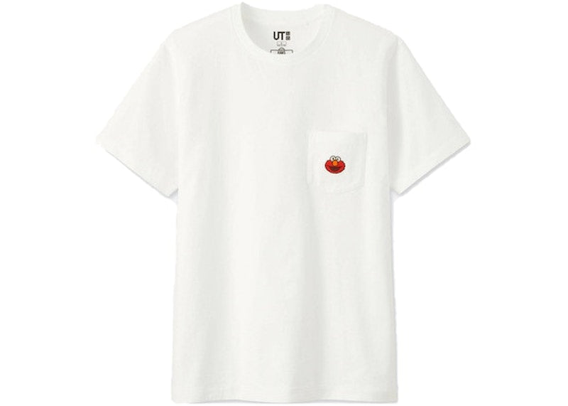 KAWS x Uniqlo x Sesame Street Elmo Pocket Tee (Asia Sizing) White