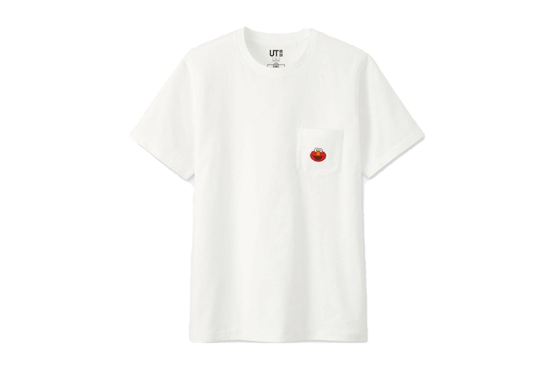 KAWS x Uniqlo x Sesame Street Elmo Pocket Tee White
