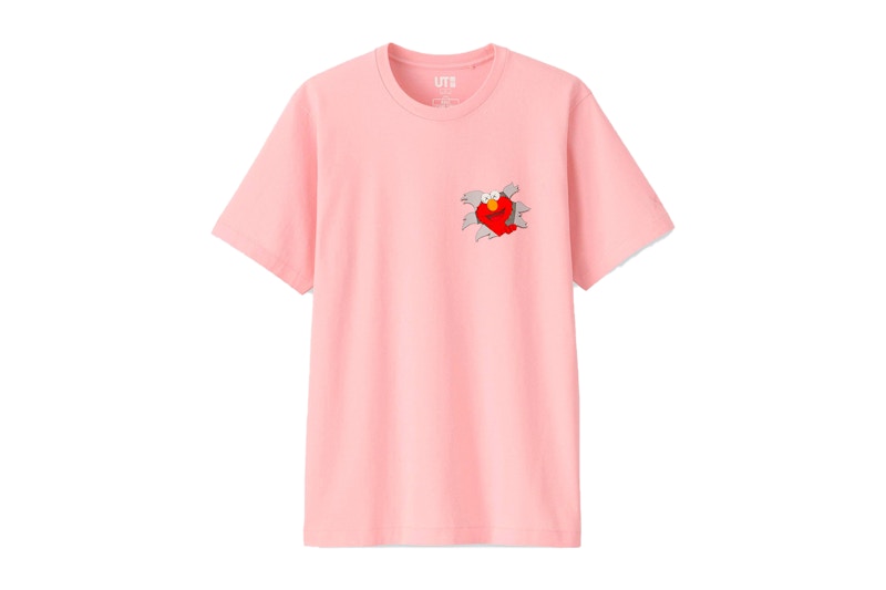 KAWS x Uniqlo x Sesame Street Elmo Tee Pink