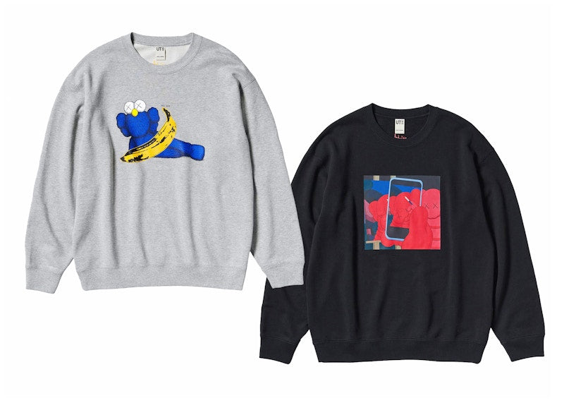 KAWS x Uniqlo Warhol Graphic 472951/476119 Sweatshirt (Asia Sizing) Gray/Black