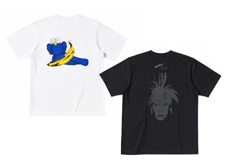 KAWS x Uniqlo Warhol UT Graphic 471321/476352 T-shirt Set (Asia Sizing) White/Black