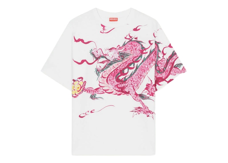 KENZO Akae Dragon T-Shirt White Red