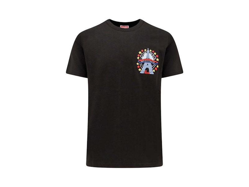 KENZO Drawn Varsity Embroidered Slim Fit T-shirt Black