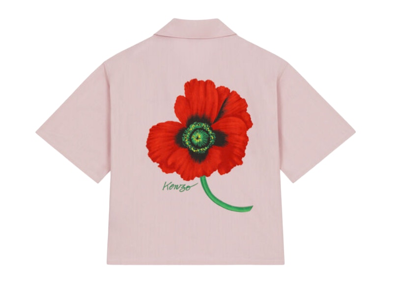 KENZO POPPY by Nigo Women's Hawaiian Pocket Shirt Rose