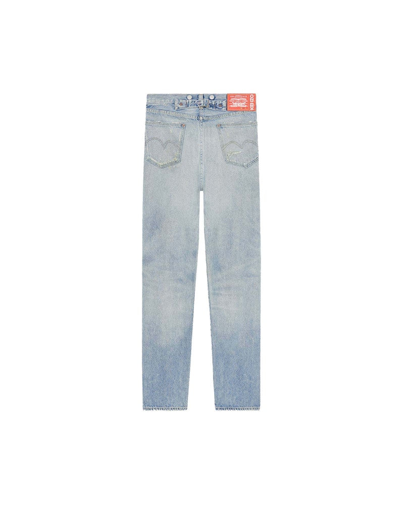 KENZO x LEVI'S 501 1933 Distressed Jeans Stone BI Dirty Blue Denim