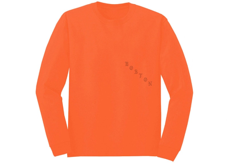Kanye West Boston Pablo Pop-Up We Young And We Alive L/S Tee Safety Orange
