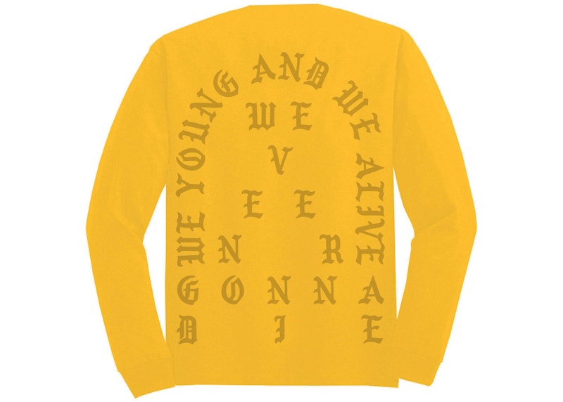 Kanye West Cape Town Pablo Pop-Up We Young And We Alive L/S Tee Gold