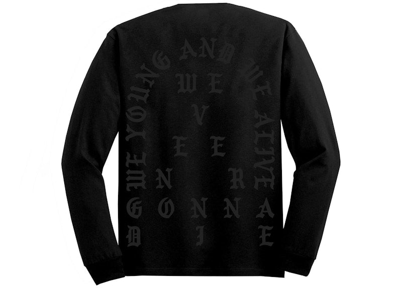Kanye West Chicago Pablo Pop-Up We Young And We Alive L/S T-shirt Black