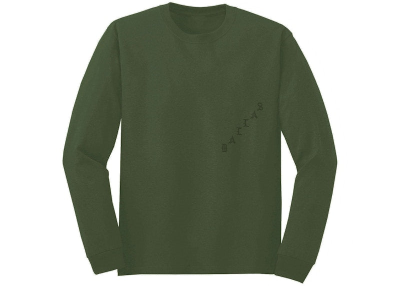 Kanye West Dallas Pablo Pop-Up We Young And We Alive L/S Tee Military Green
