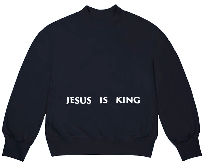 Kanye West Jesus Is King Chicago Painting Crewneck Navy