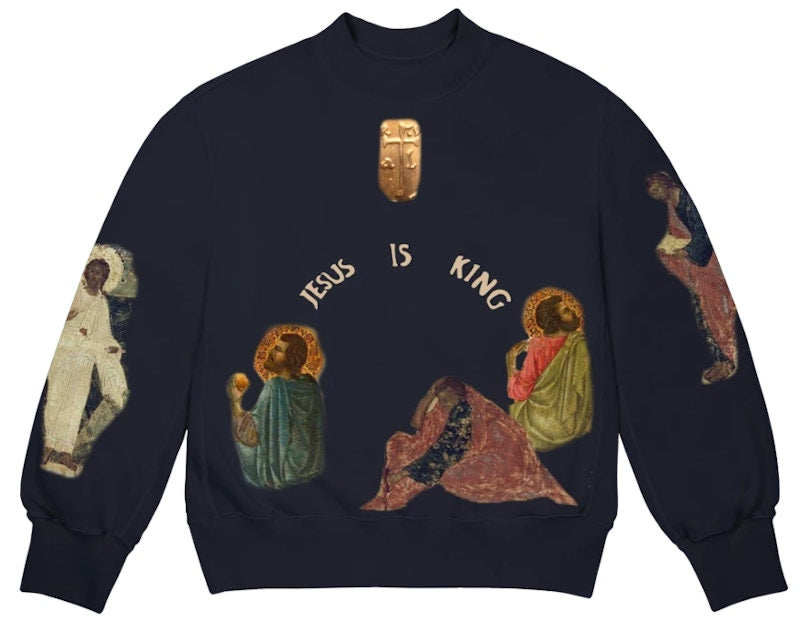 Kanye West Jesus Is King Cross II Crewneck Navy