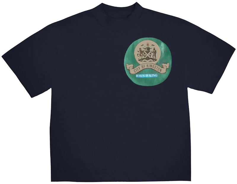 Kanye West Jesus Is King Jamaica Seal T-shirt Navy