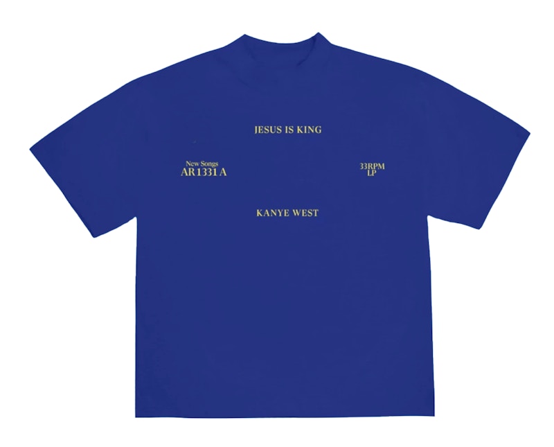 Kanye West Jesus Is King Vinyl I T-shirt Blue