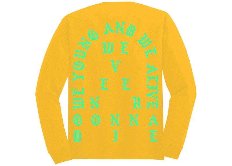 Kanye West Philadelphia Pablo Pop-Up We Young And We Alive L/S Tee Gold