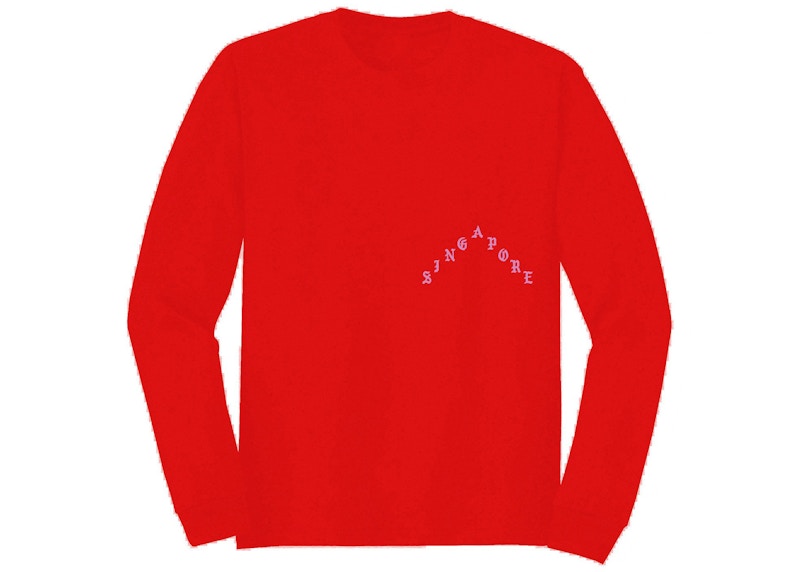 Kanye West Singapore Pablo Pop-Up We Young And We Alive L/S Tee Red