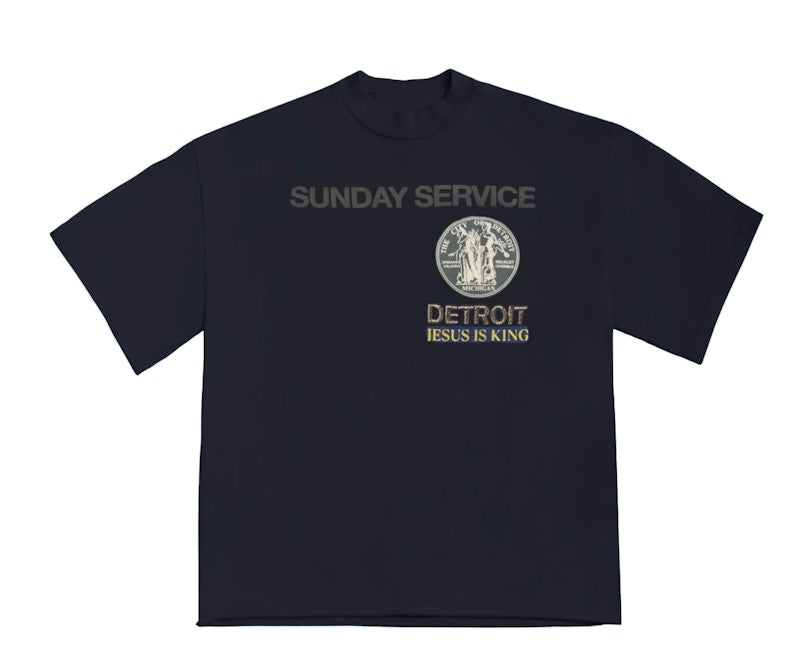 Kanye West Sunday Service Detroit T Shirt Navy