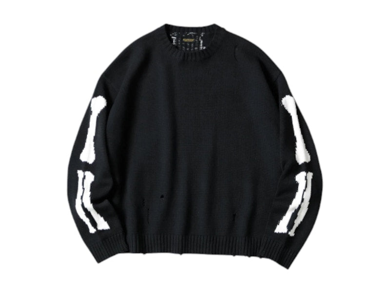 Kapital 5G Cotton Knit Bone Crewneck Black