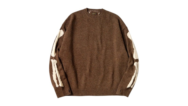 Kapital 5G Wool Bone Crewneck Sweater Brown