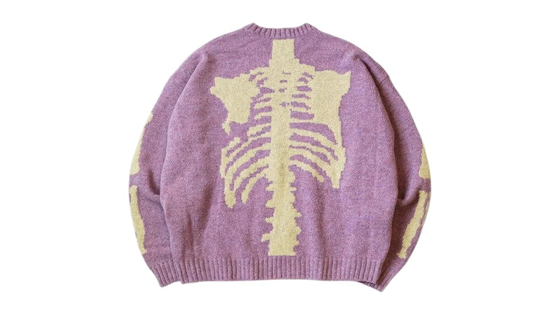 Kapital 5G Wool Bone Crewneck Sweater Light Purple