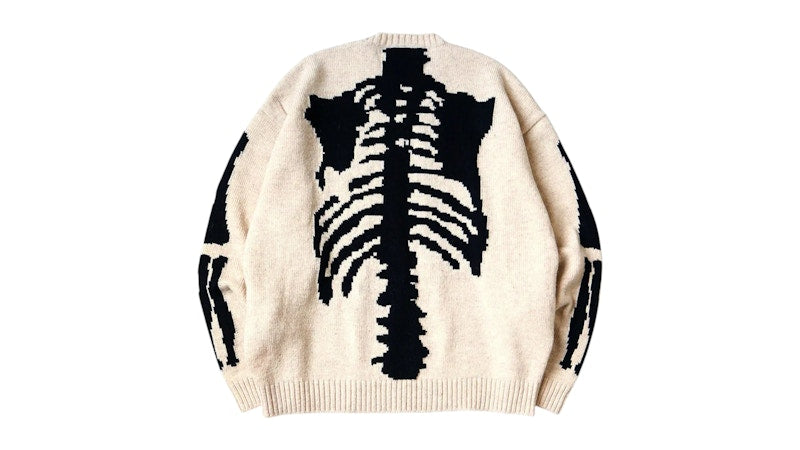 Kapital 5G Wool Bone Crewneck Sweater Natural