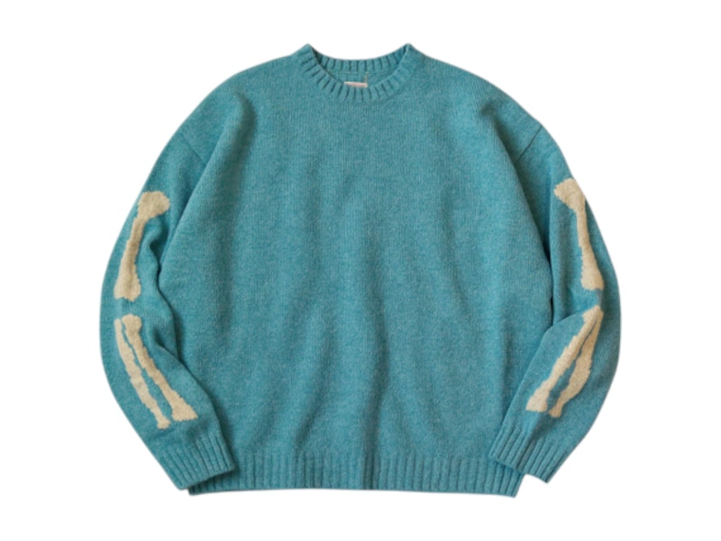 Kapital 5G Wool Bone Crewneck Sweater Saxophone