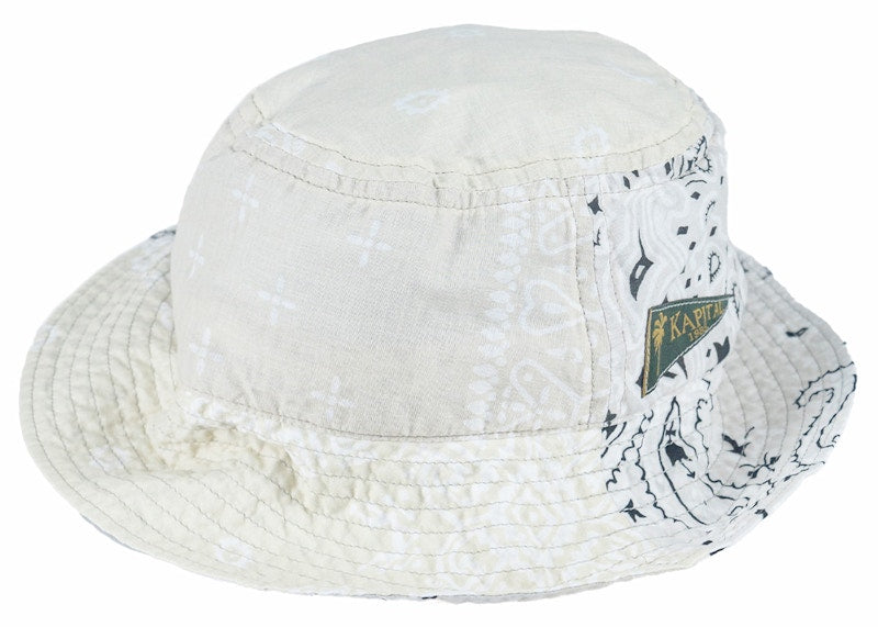 Kapital Bandana Patchwork Bucket Hat White