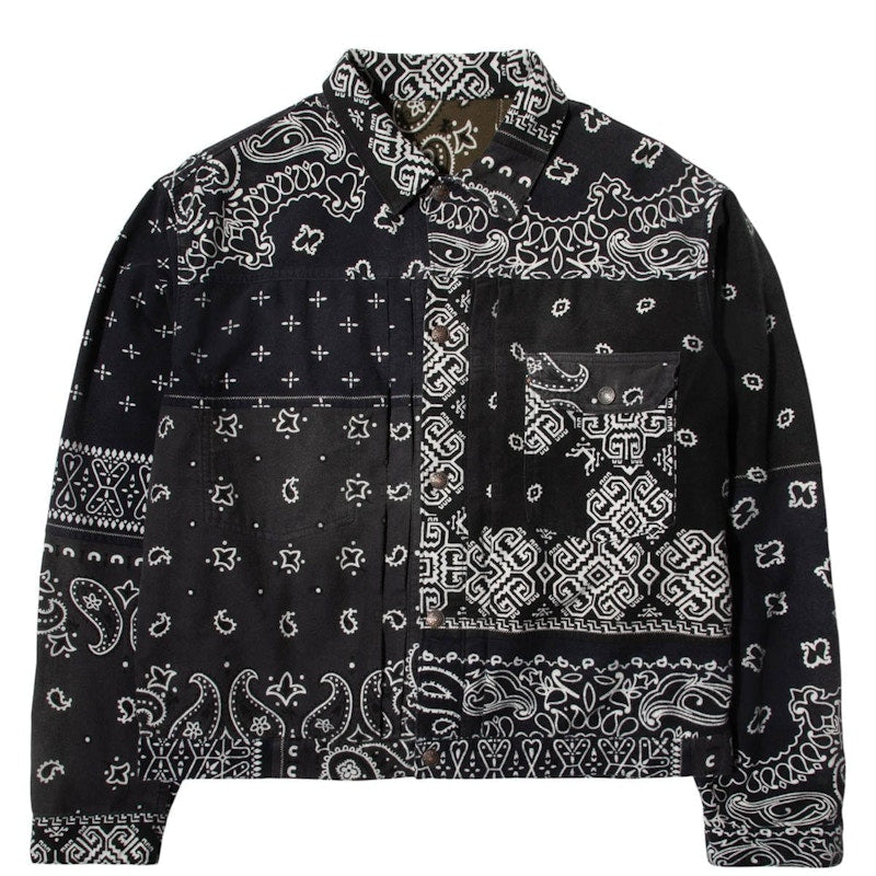 Kapital Flannel Reversible Bandana 1st Jacket Black/Khaki