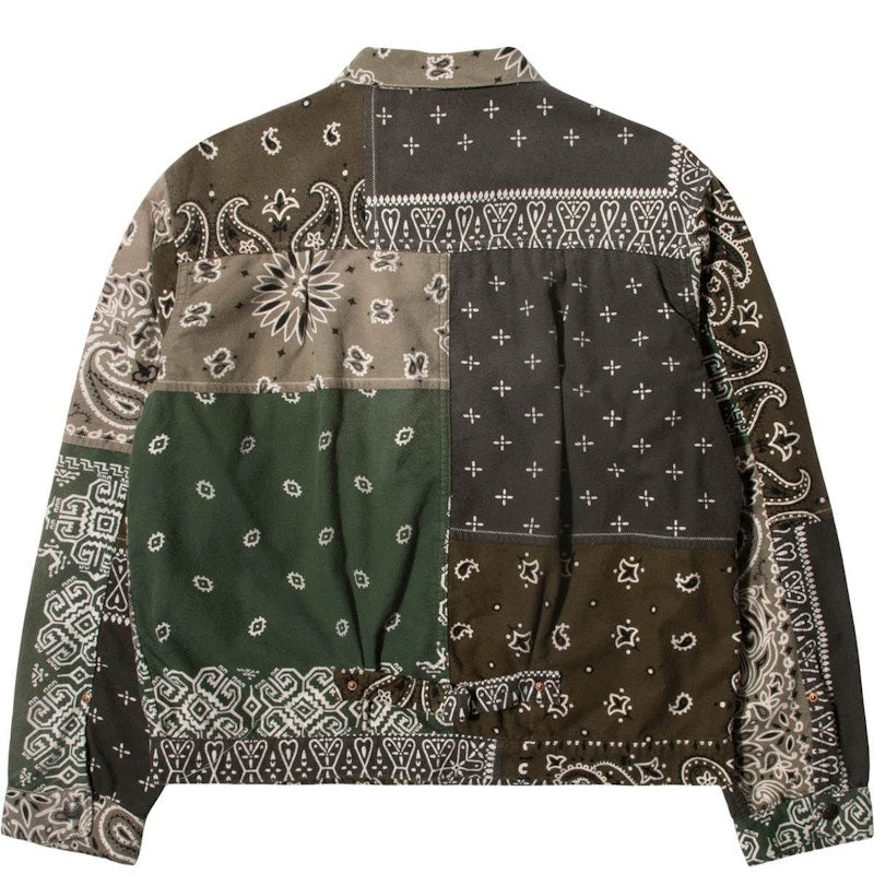 Kapital Flannel Reversible Bandana 1st Jacket Khaki/Orange