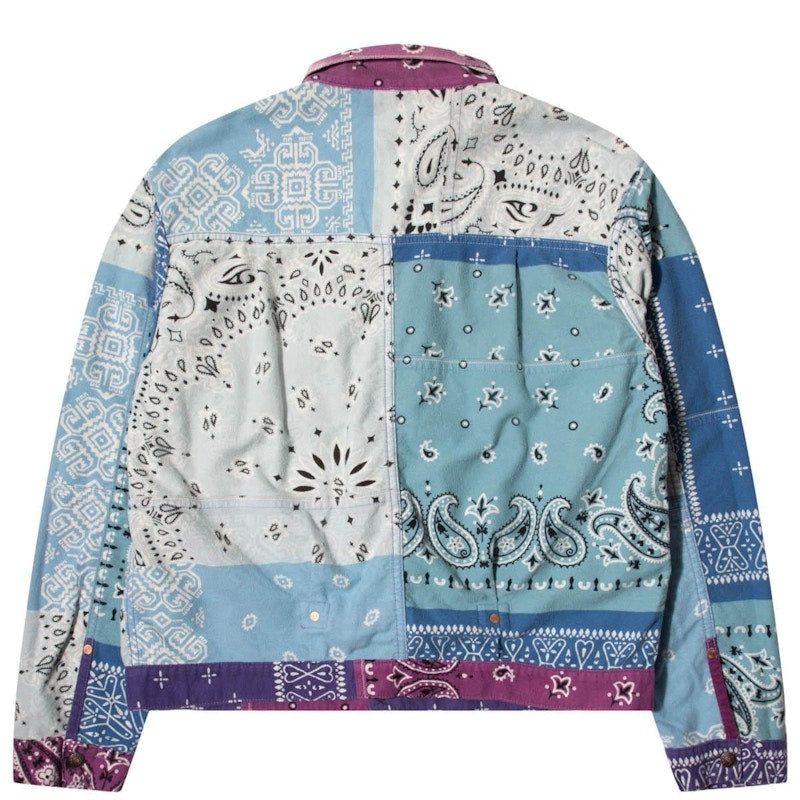 Kapital Flannel Reversible Bandana 1st Jacket Purple/Sax