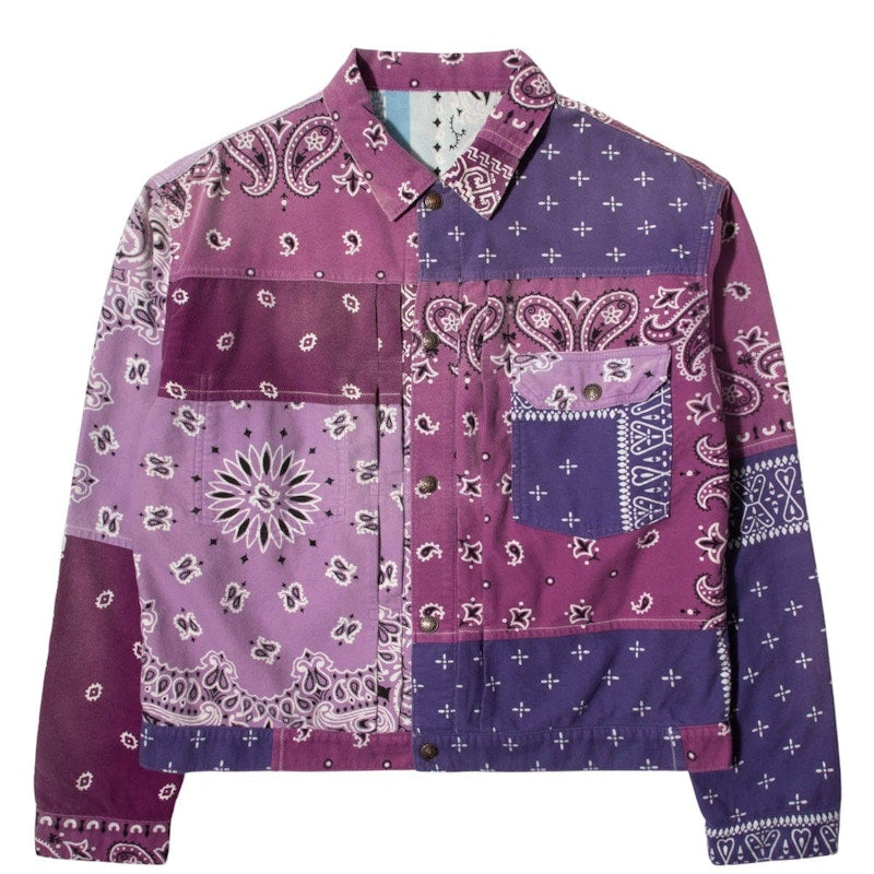 Kapital Flannel Reversible Bandana 1st Jacket Purple/Sax