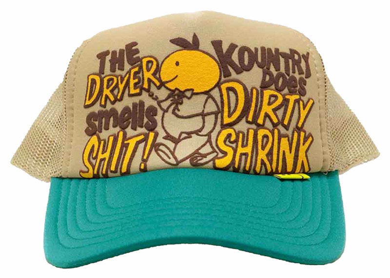 Kapital Kountry Dirty Shrink Trucker Cap Beige/Turquoise