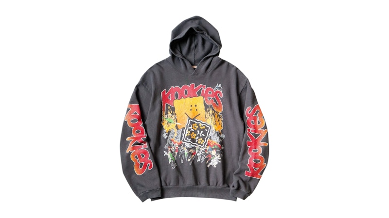 Kapital SWT Knit Buster Peckish Rainbowy Hoodie Ink Black