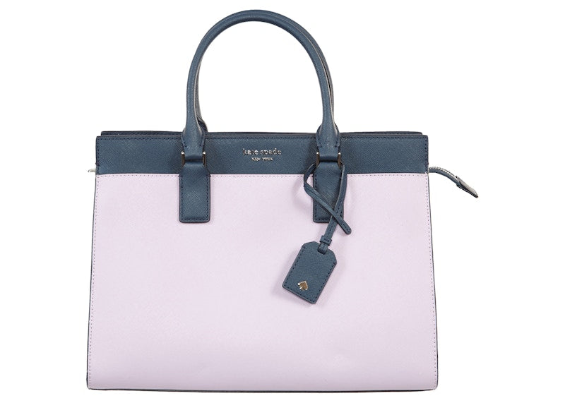 Kate Spade Cameron Convertible Satchel Large Lavender/Bright White/Petrol Blue