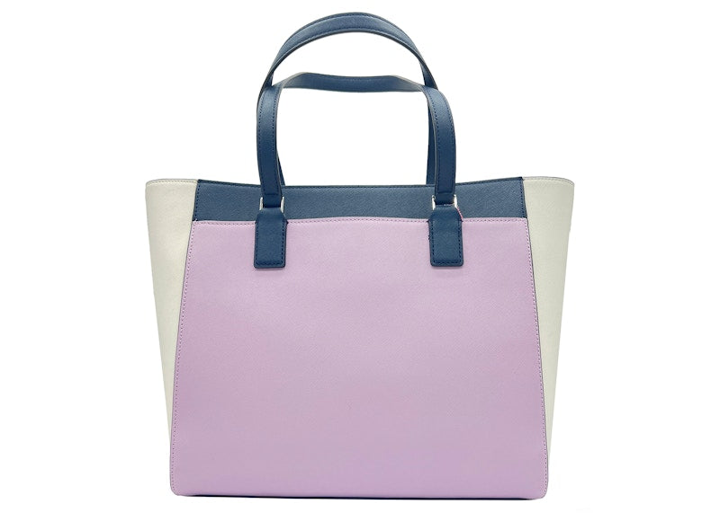 Kate Spade Cameron Laptop Tote Bag Large Lavender/Petrol Blue/White
