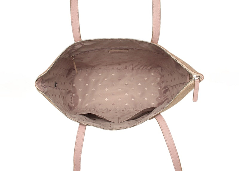 Kate Spade Joeley Glitter Tote Bag Large Rose Gold