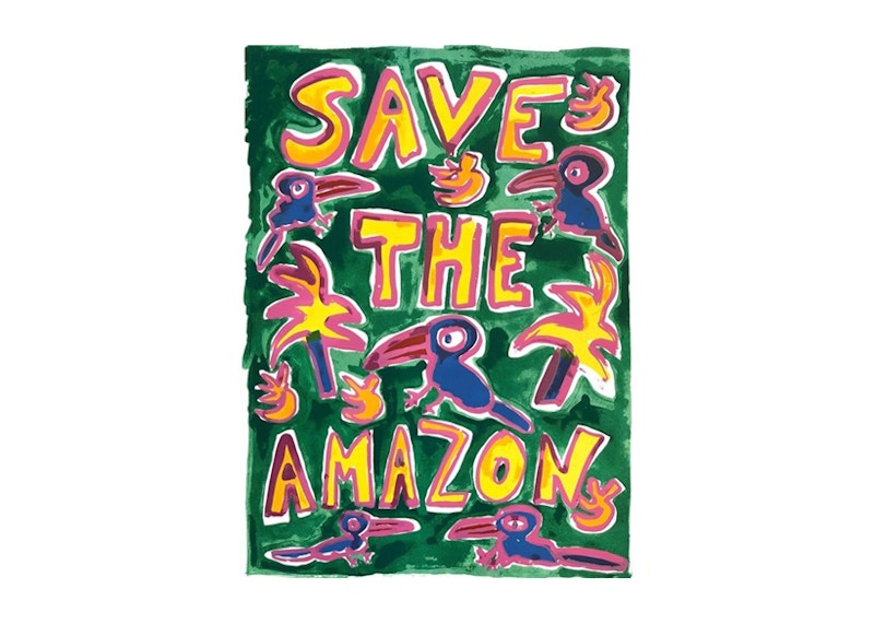Katherine Bernhardt Save The Amazon Print (Signed, Edition of 100)