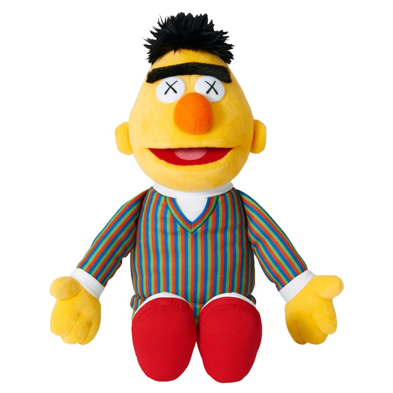 KAWS Sesame Street Uniqlo Bert Plush Toy Yellow