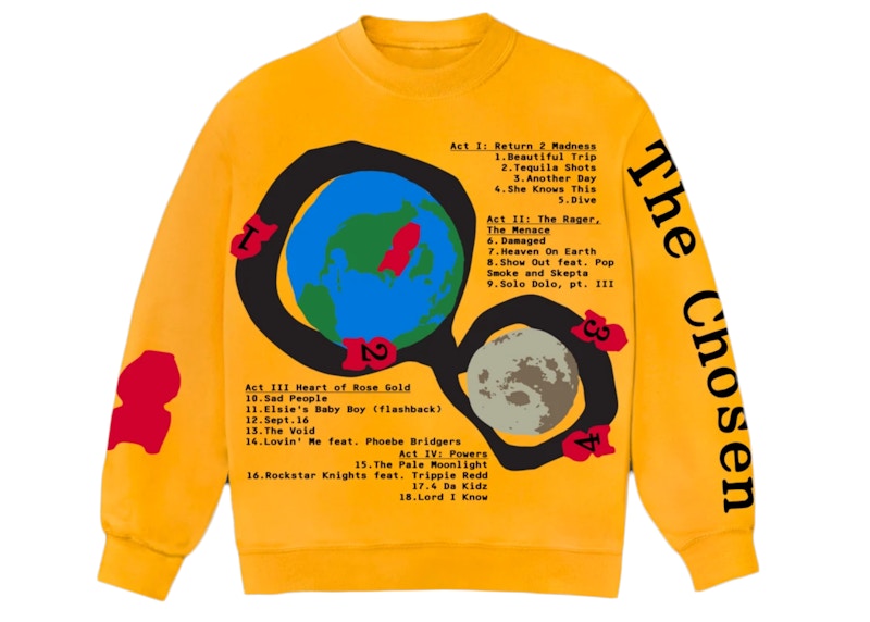 Kid Cudi CPFM For MOTM III Beautiful Trip Crewneck Yellow