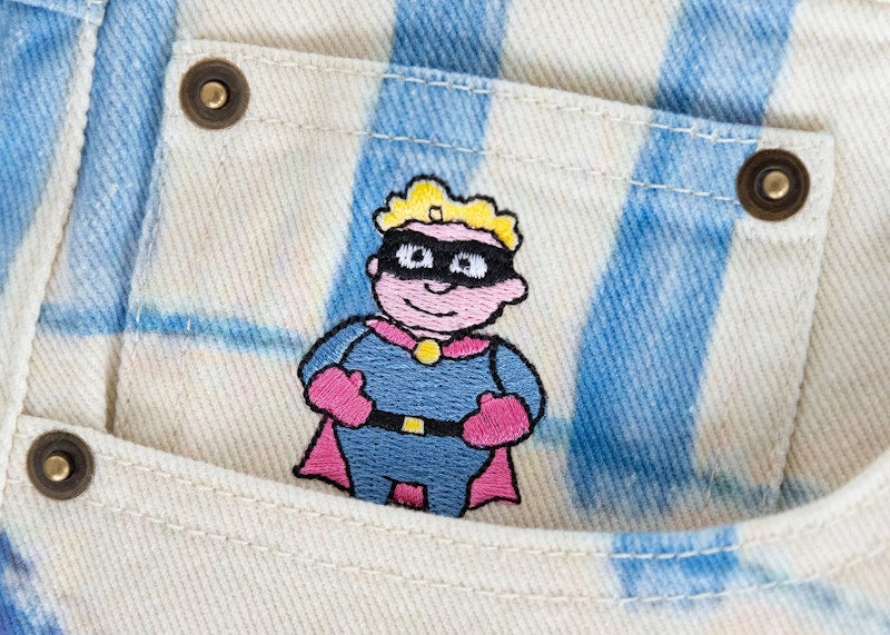 KidSuper 1989 Bedroom Painting Denim Pants Cream