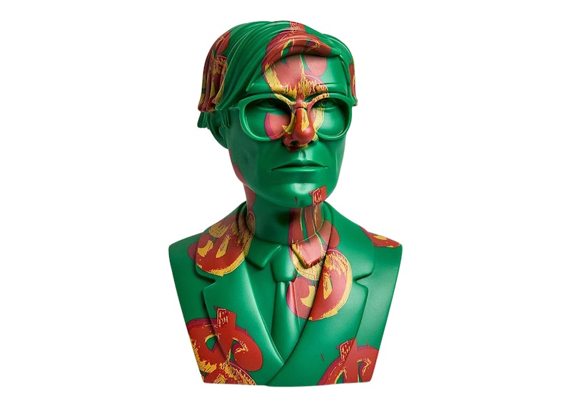 Kidrobot Andy Warhol Dollar Sign Bust Vinyl Art Sculpture Green
