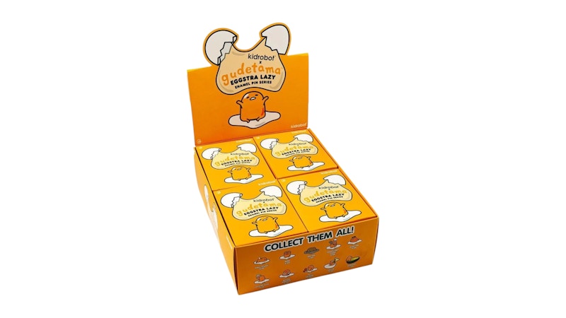Kidrobot Gudetama Eggstra Lazy Enamel Pin Series Casepack (20 Blind Boxes)