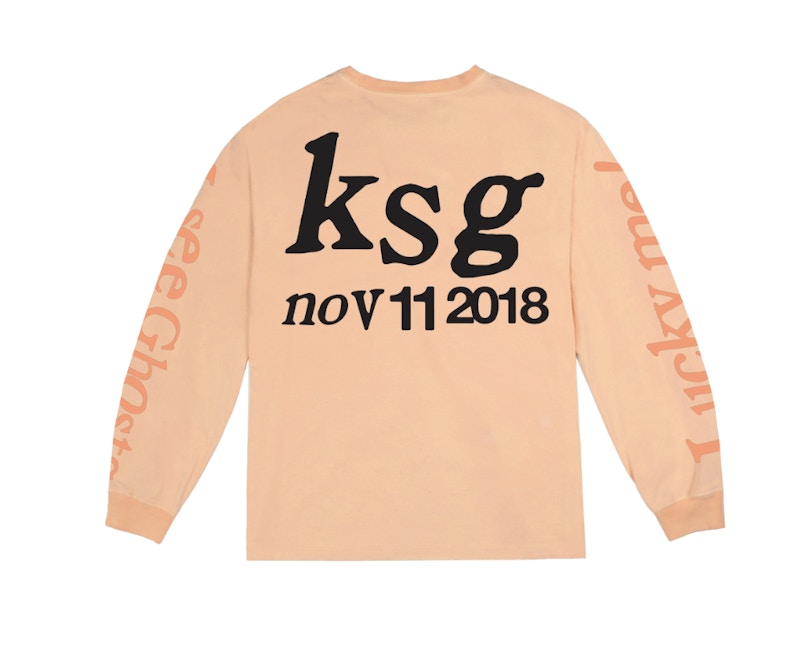 Kids See Ghosts I See Ghosts Long Sleeve Tee Neon Orange