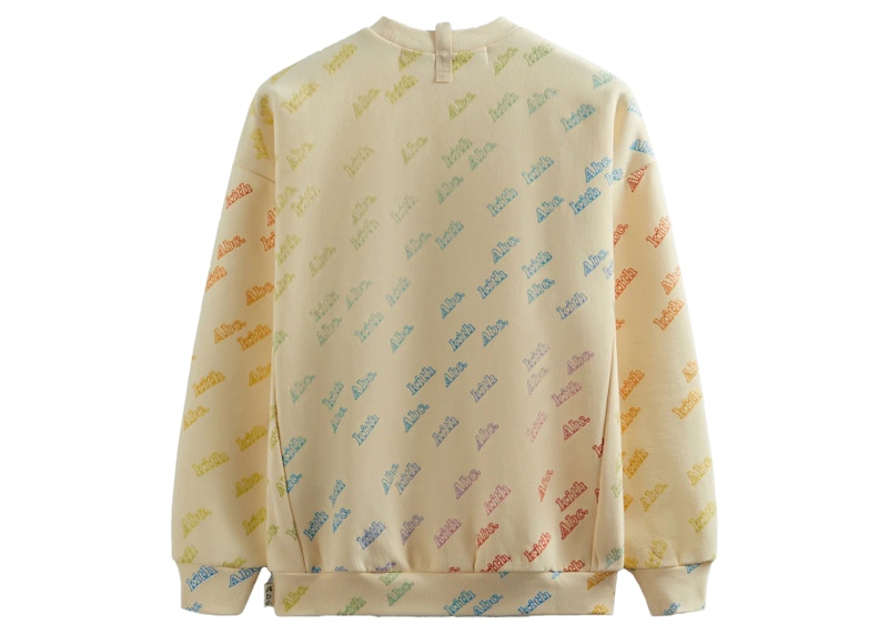 Kith Advisory Board Crystals Rainbow Print Crewneck Cream