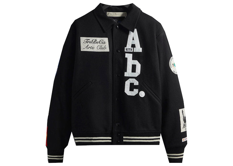 Kith Advisory Board Crystals Tribeca Arts Club Varsity Jacket Anthracite Black
