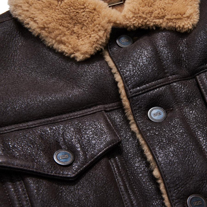 Kith Amherst Shearling Trucker Jacket (FW19) Dark Brown